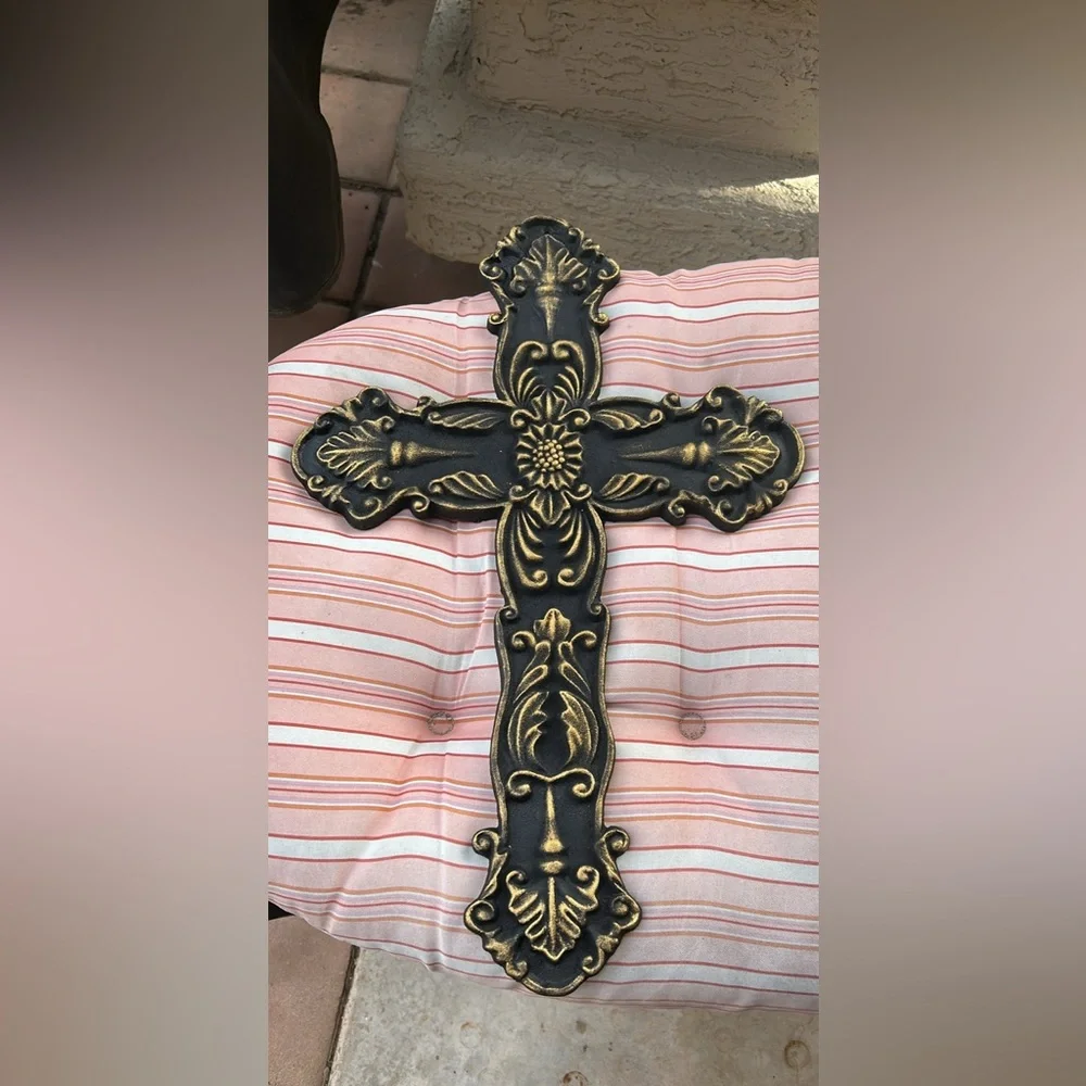 Gothic Gold Large Cast Iron Cross